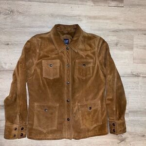 GAP Women's Brown Suede Leather Jacket